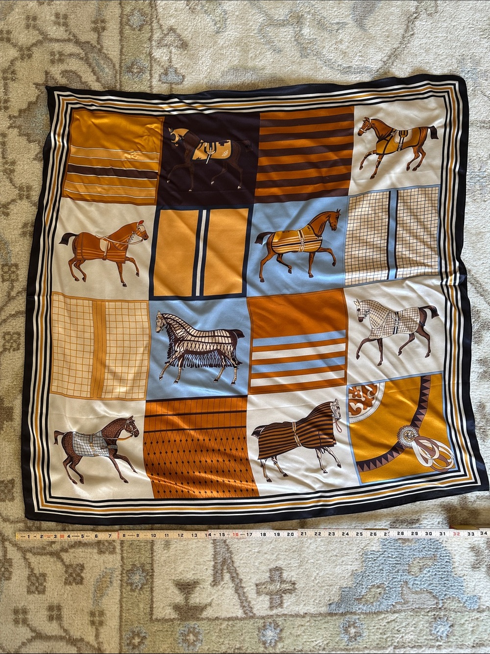 Silk Equestrian Large Scarf